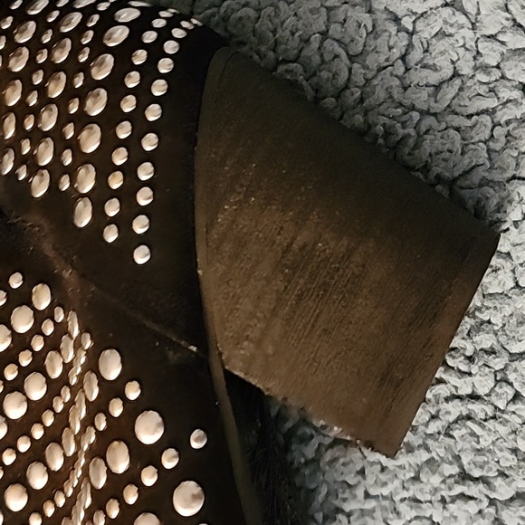 Naughty studded black faux leather zipper booties Size 7 - Picture 7 of 17